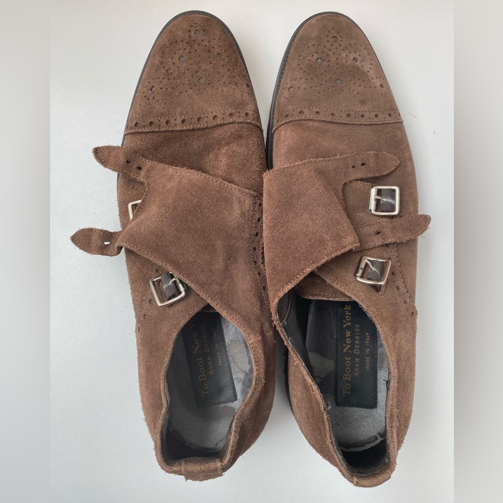 Suede monkstrap dress shoes